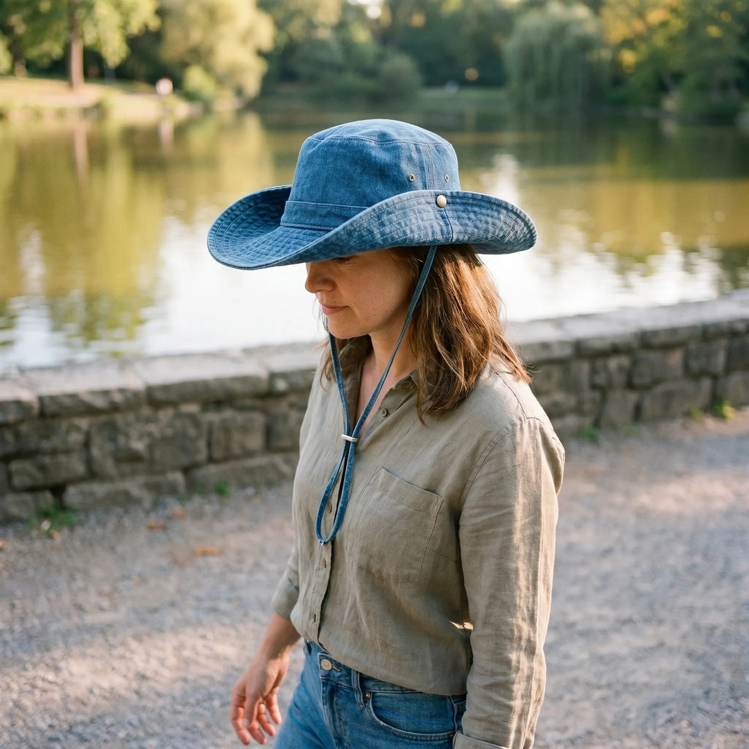 Bredskygget denimhat - Peaknox