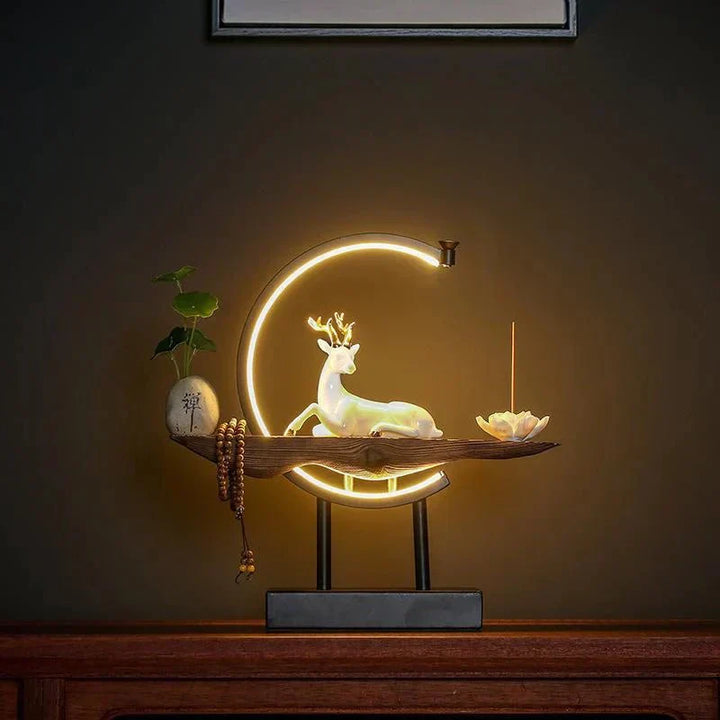 Hvid Hjort Røgelsesbrænderlampe - SereneStag
