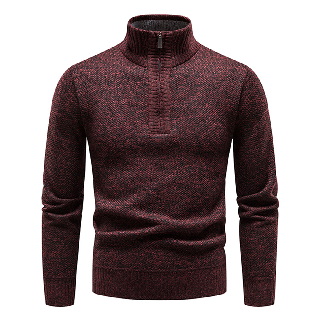 Strickpullover til herrer med halv lynlås – Cedric