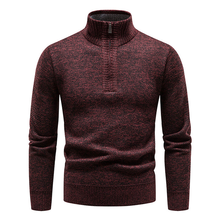 Strickpullover til herrer med halv lynlås – Cedric