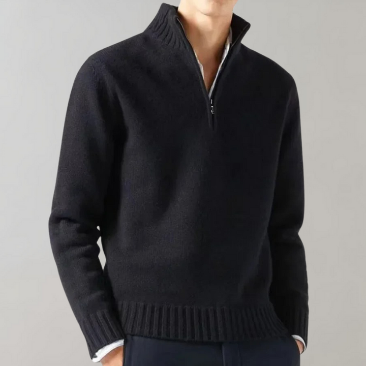 Stilfuld herresweater med halv lynlås - Ethan