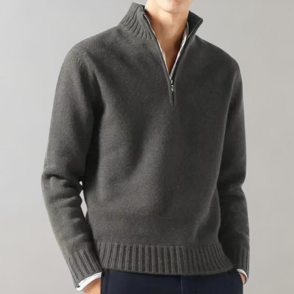 Stilfuld herresweater med halv lynlås - Ethan
