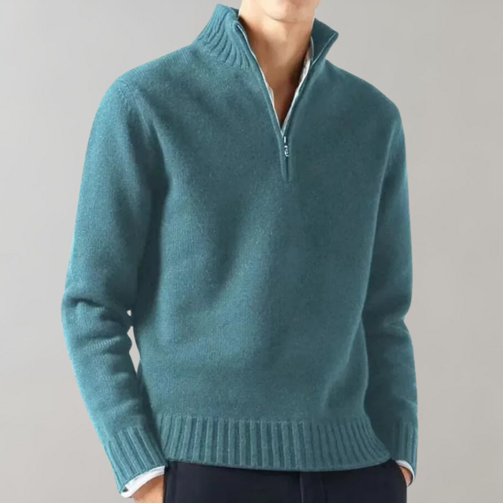 Stilfuld herresweater med halv lynlås - Ethan