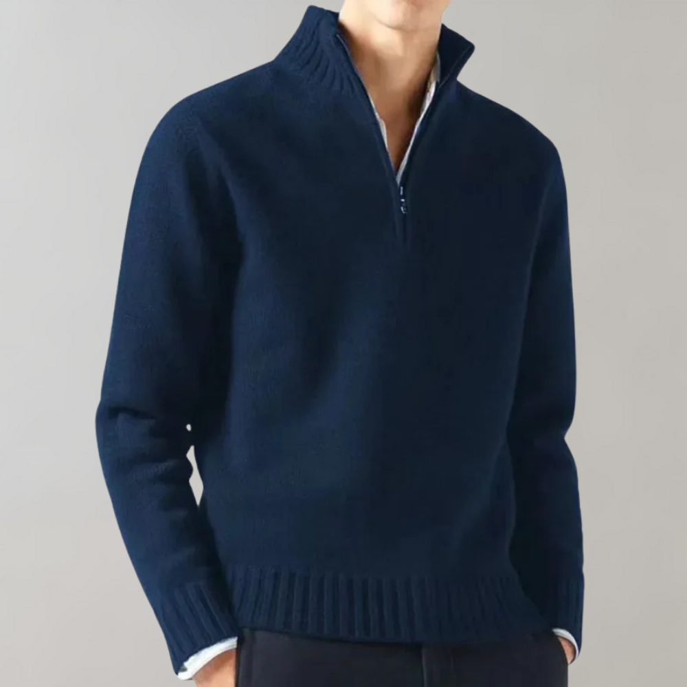 Stilfuld herresweater med halv lynlås - Ethan