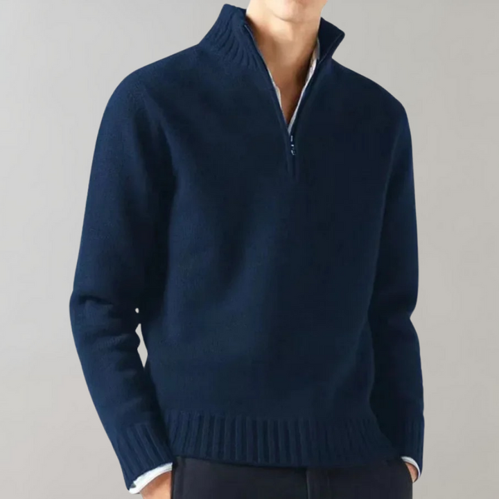 Stilfuld herresweater med halv lynlås - Ethan