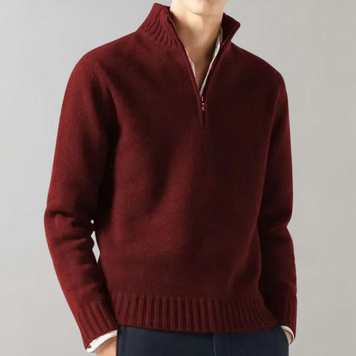 Stilfuld herresweater med halv lynlås - Ethan