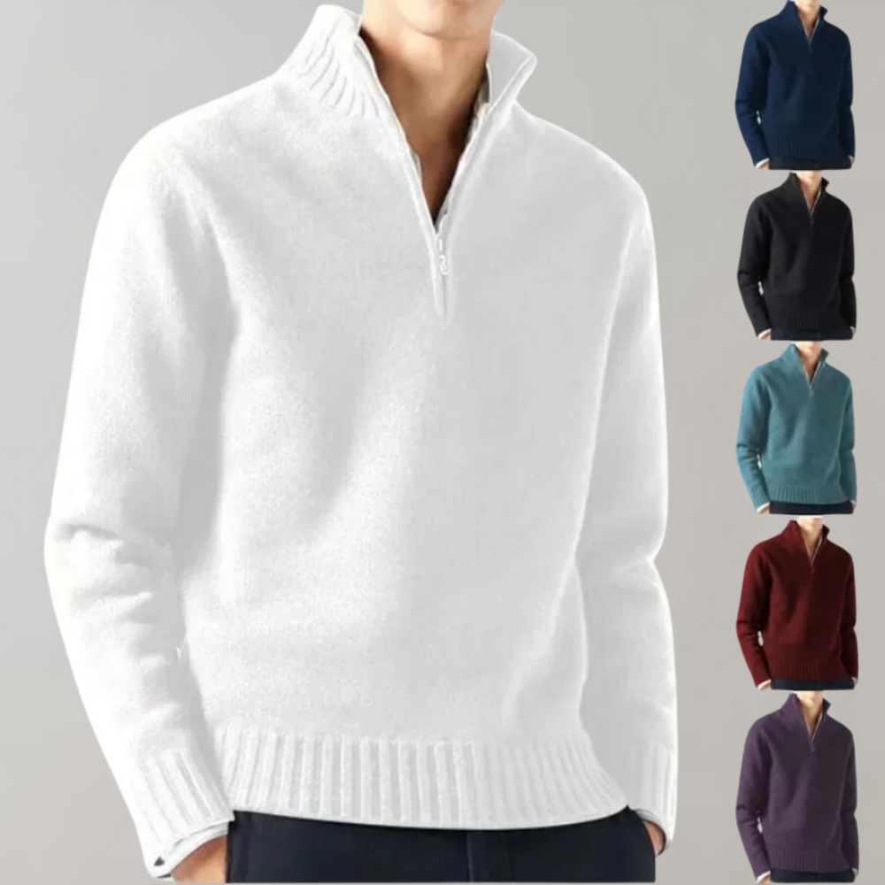 Stilfuld herresweater med halv lynlås - Ethan