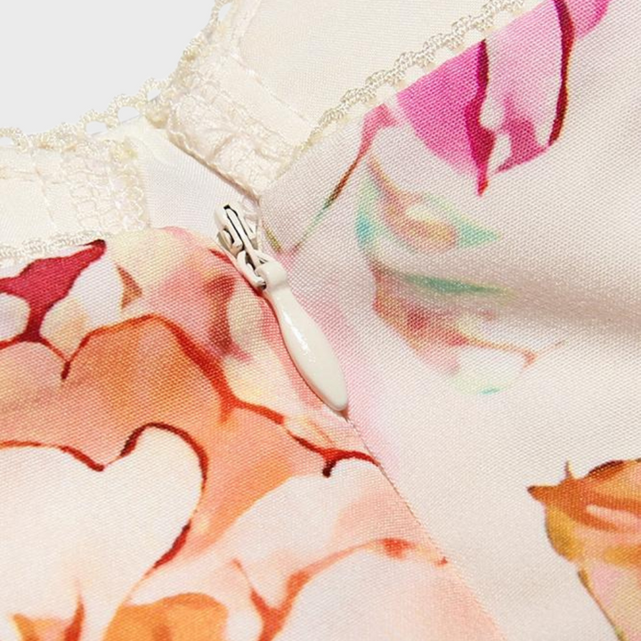 Blomstret midi-kjole med vidde – Mireille