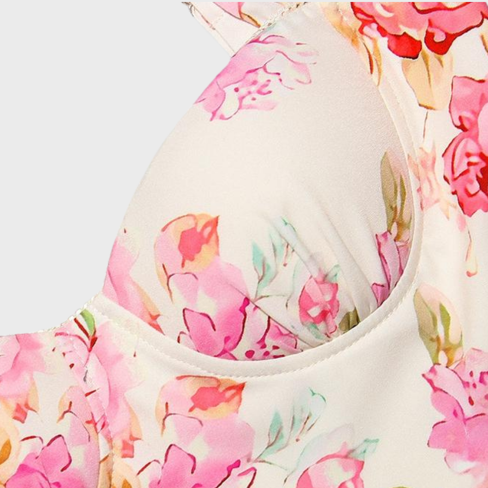 Blomstret midi-kjole med vidde – Mireille