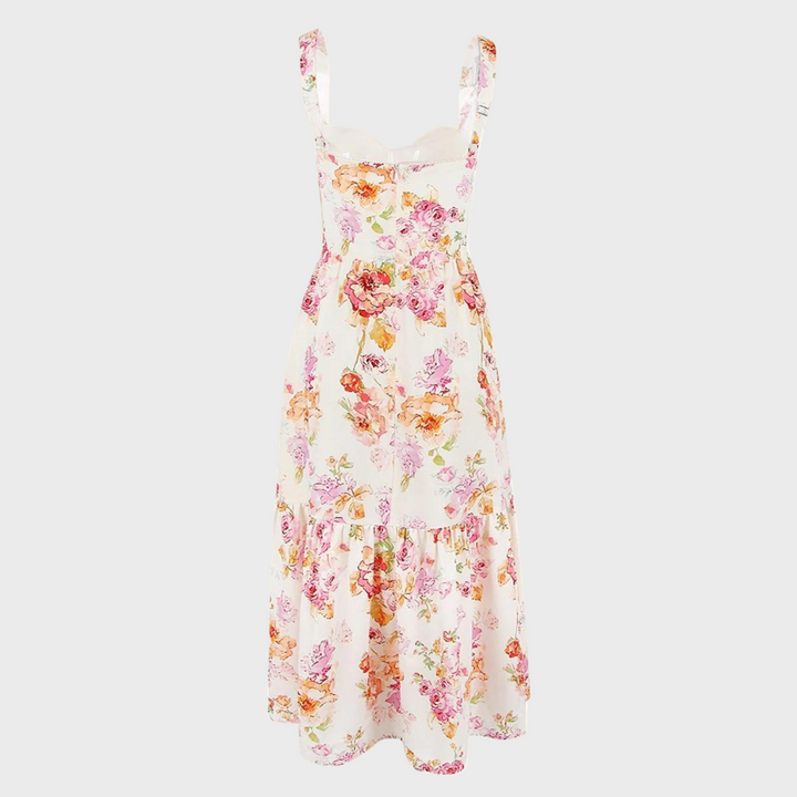 Blomstret midi-kjole med vidde – Mireille