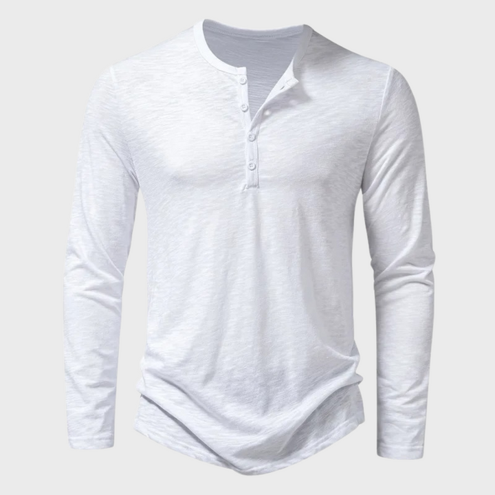 Herre Henley-shirt med lange ærmer – Einar