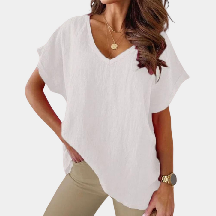 Casual dame-T-shirt med V-hals – Yuna