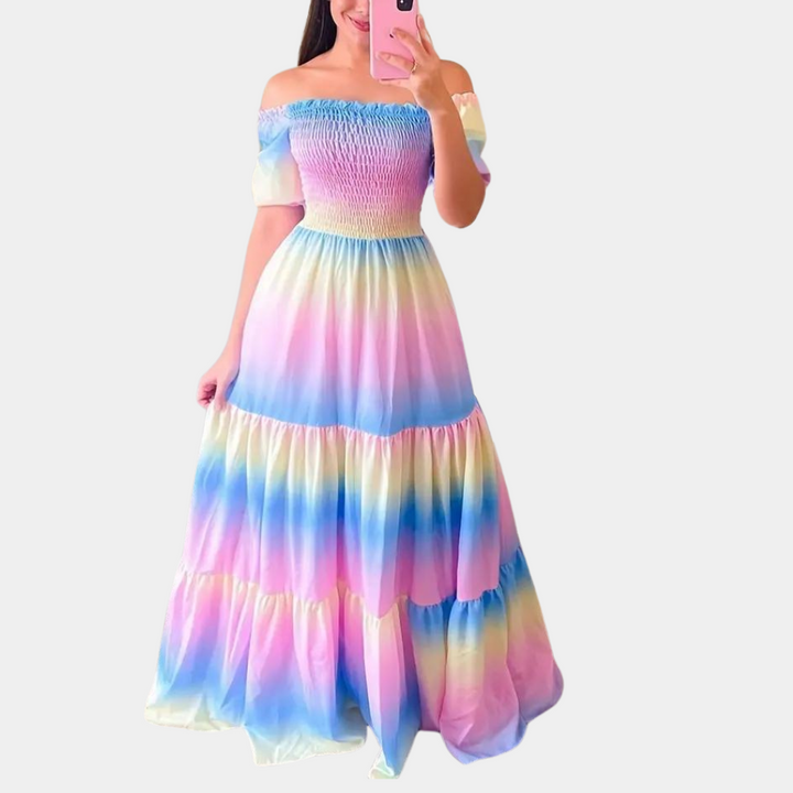 Off-Shoulder Lagdelt Sommerkjole – Noémie