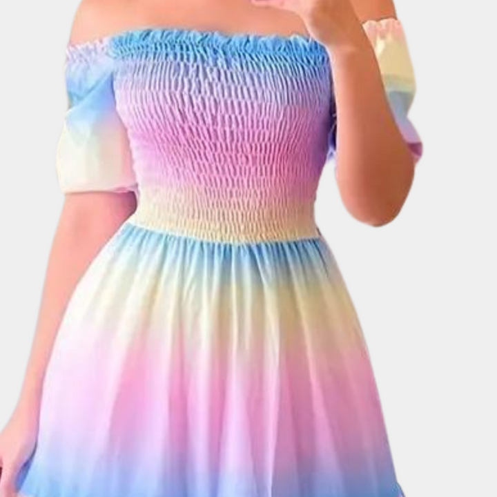 Off-Shoulder Lagdelt Sommerkjole – Noémie