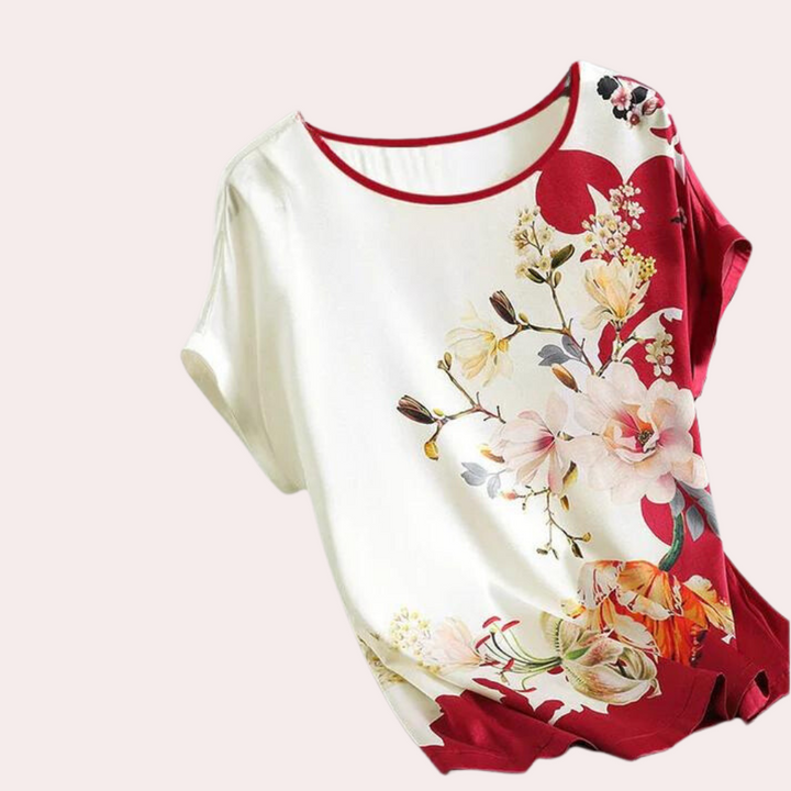 Sommer dame-T-shirt med blomsterprint – Rivka