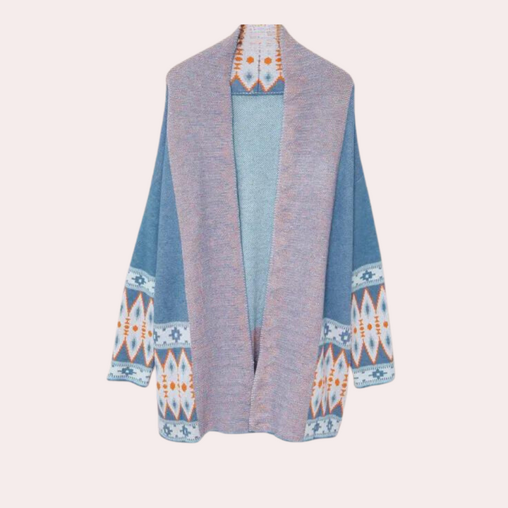 Dame Boho Strikcardigan i blød materiale – Selina