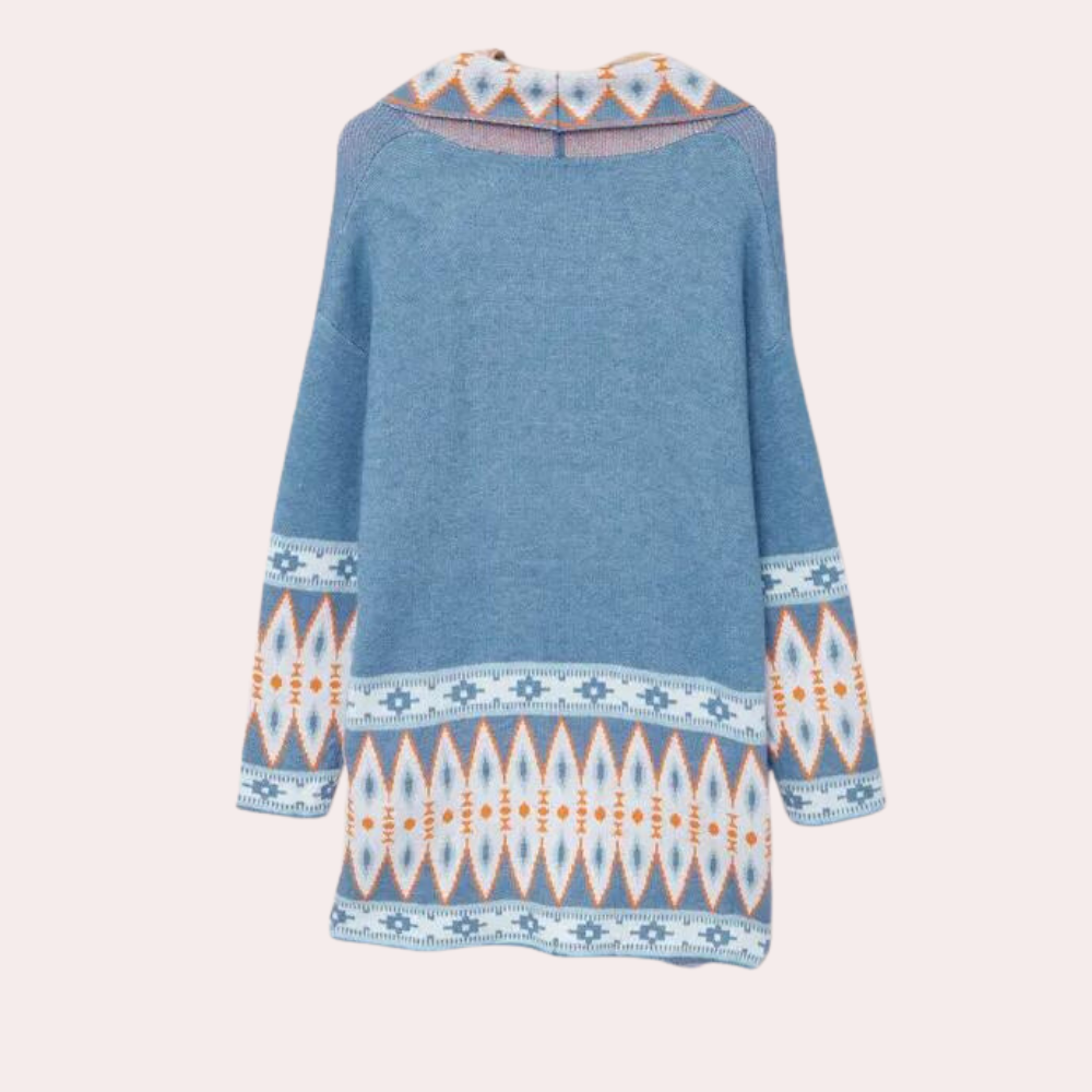 Dame Boho Strikcardigan i blød materiale – Selina