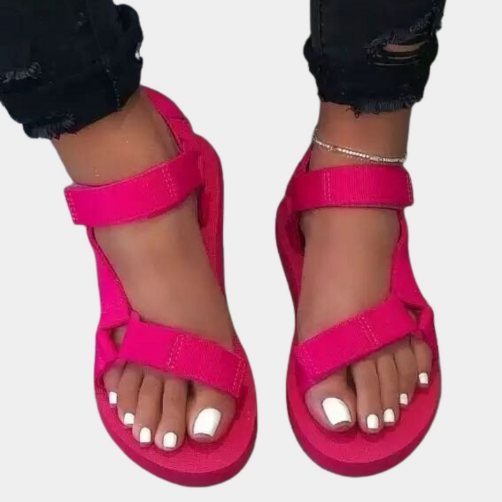 Farveblok damesandaler med komfortsål – Chloé