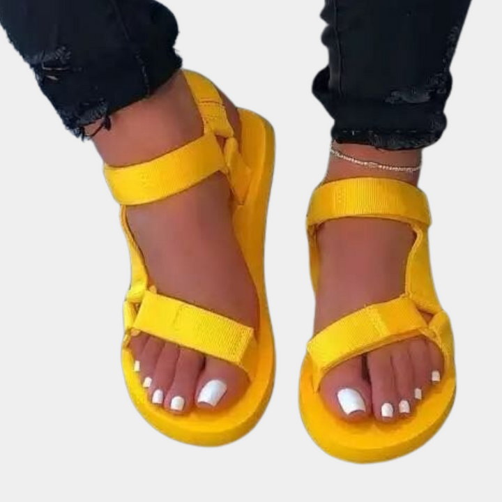 Farveblok damesandaler med komfortsål – Chloé