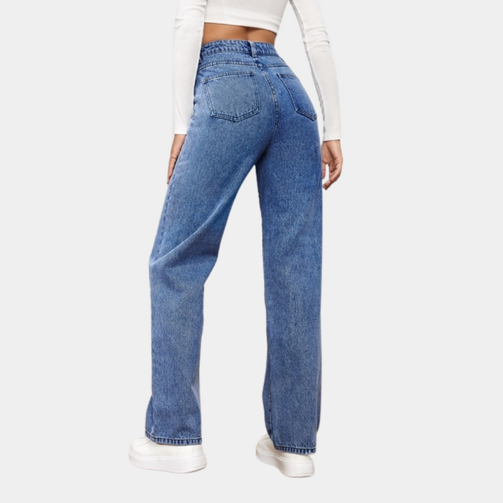 High Waist Baggy Dame Jeans – Elara