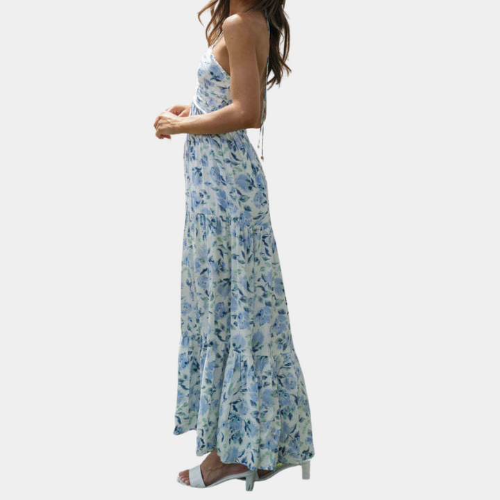 Lang sommerkjole med halterneck – Soraya