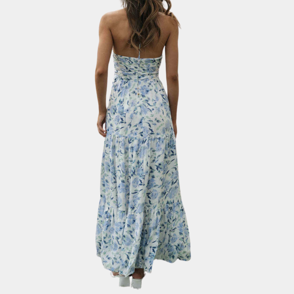 Lang sommerkjole med halterneck – Soraya