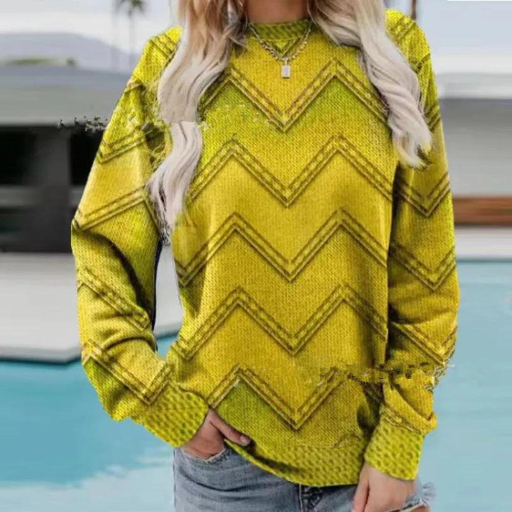 Strikpullover til kvinder med chevron-mønster - Ylva