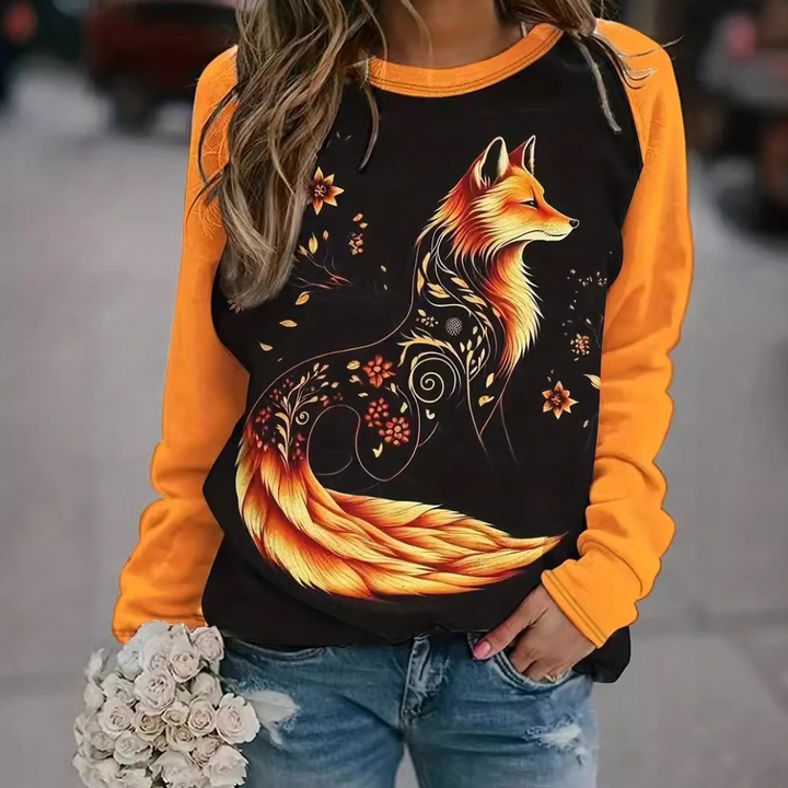 Dame Sweatshirt med rævestempel – Nora