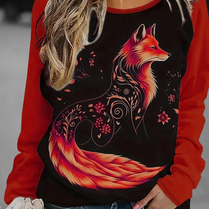 Dame Sweatshirt med rævestempel – Nora