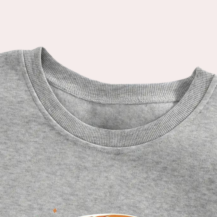 Dame Halloween sweatshirt med spøgelsesprint - Liora