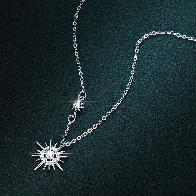 Echt Moissanite Diamant Hexagramm Anhänger Halskette, 925 Sterling Silber, für Frauen.