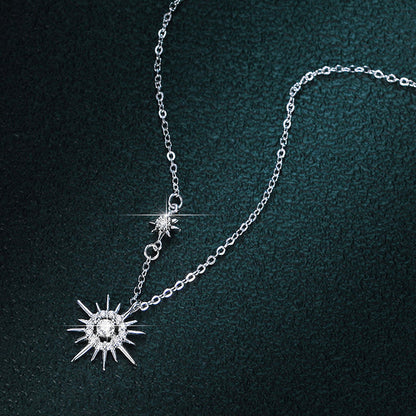 Echt Moissanite Diamant Hexagramm Anhänger Halskette, 925 Sterling Silber, für Frauen.