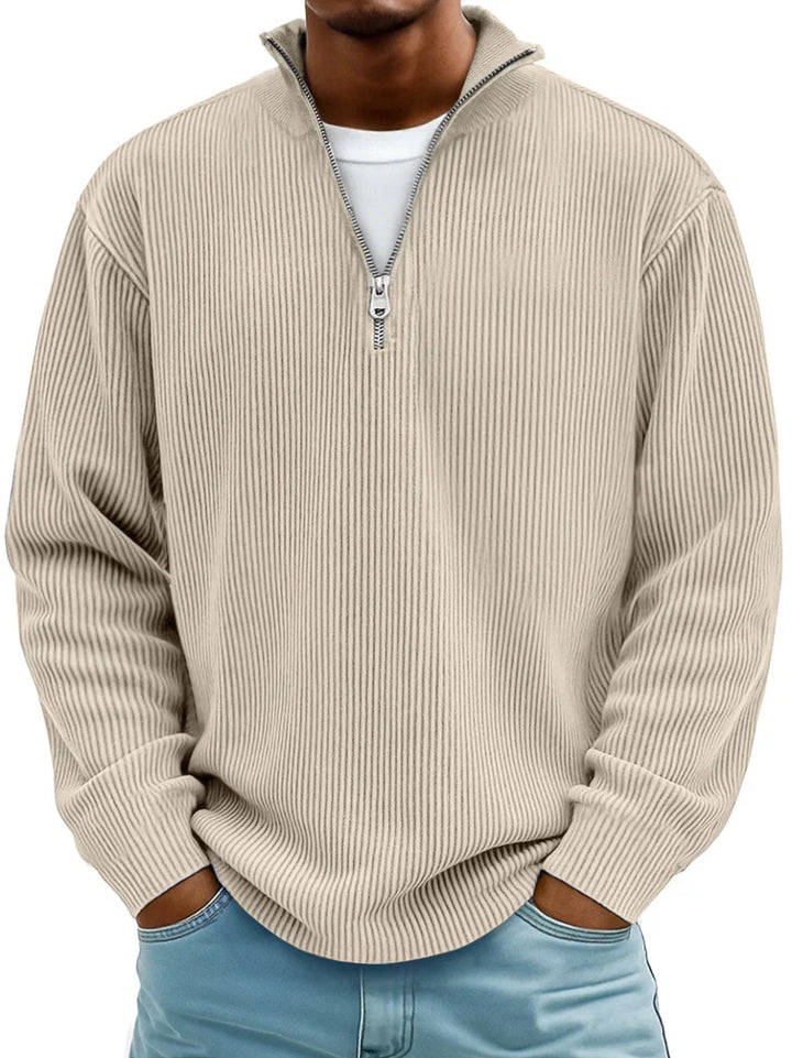 Half-Zip Sweater with Relaxed Fit and Durable Knit 7