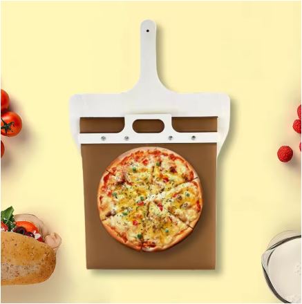 Flytbar pizzaspade lavet af birketræ med skydemekanisme – Fornello