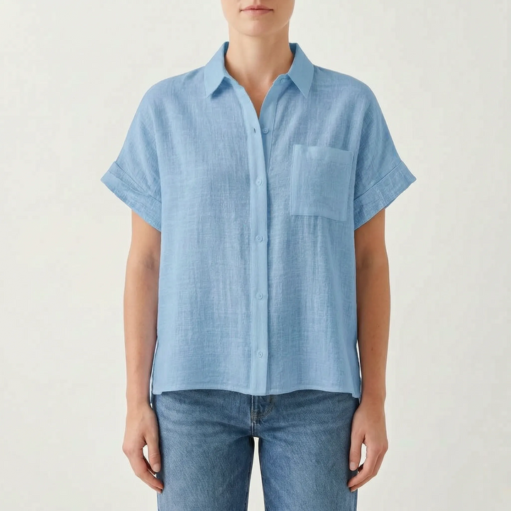 Casual Button-Down Shirt -  Kelley