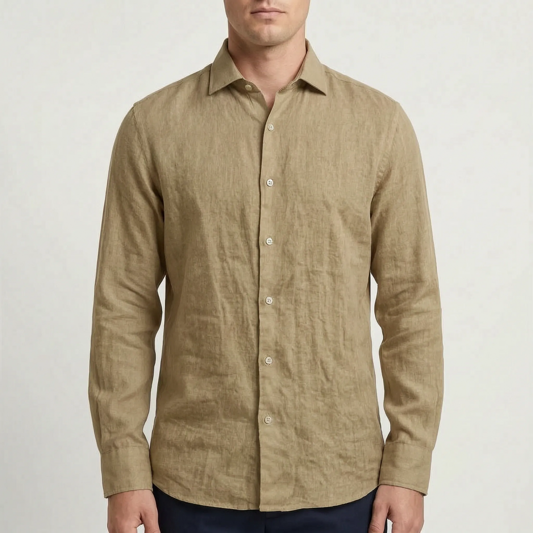 Casual Long-Sleeve Button-Up Shirt -  Bruce