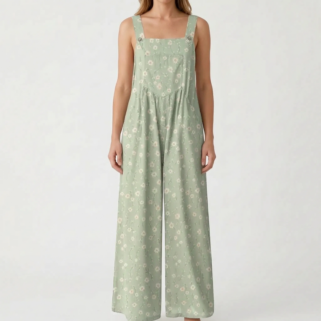 Casual Wide-Leg Floral Jumpsuit - Jessica