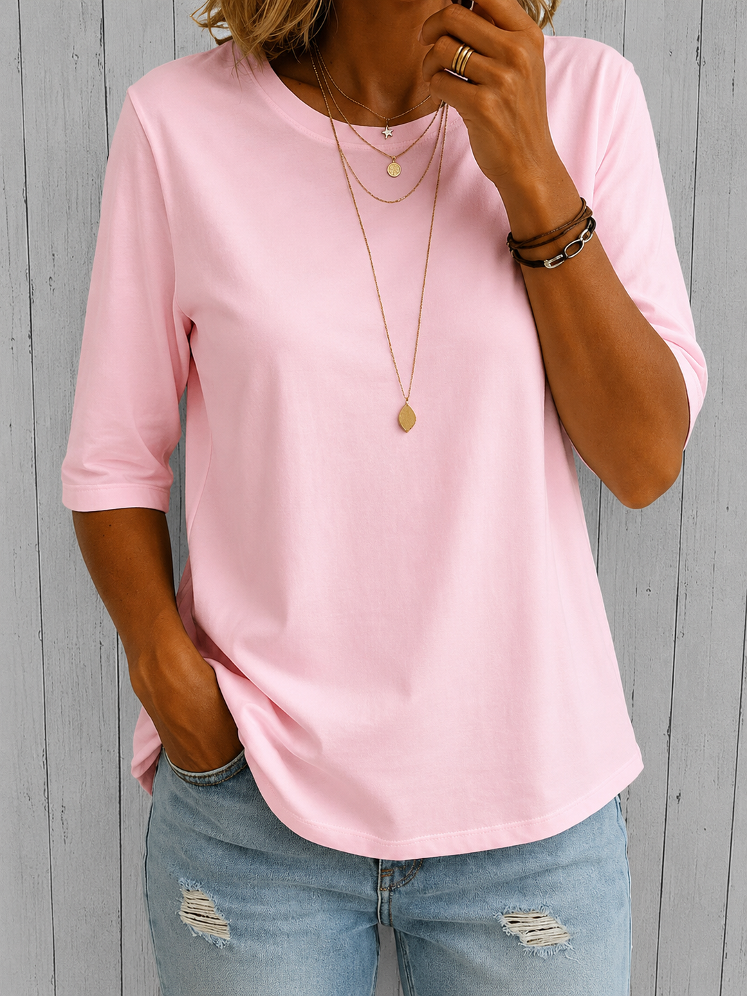 Relaxed Everyday Half-Sleeve Tee for Women 5