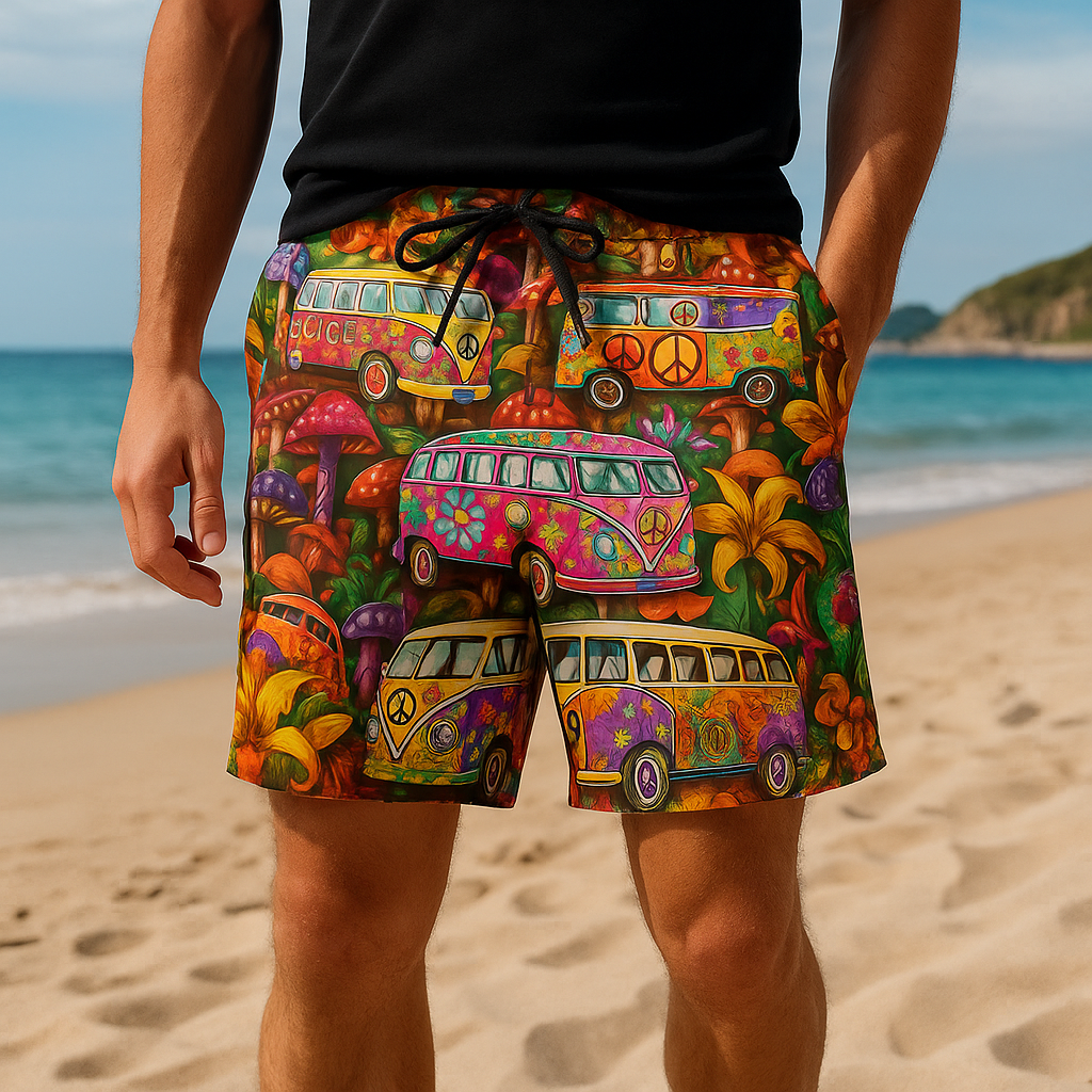 Herre badeshorts med graffiti-print – NovaBay