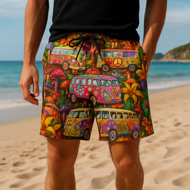 Herre badeshorts med graffiti-print – NovaBay