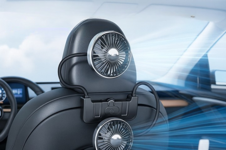 Dual-Head Rear Seat Fan – Eary – (USB-C Genopladelig)