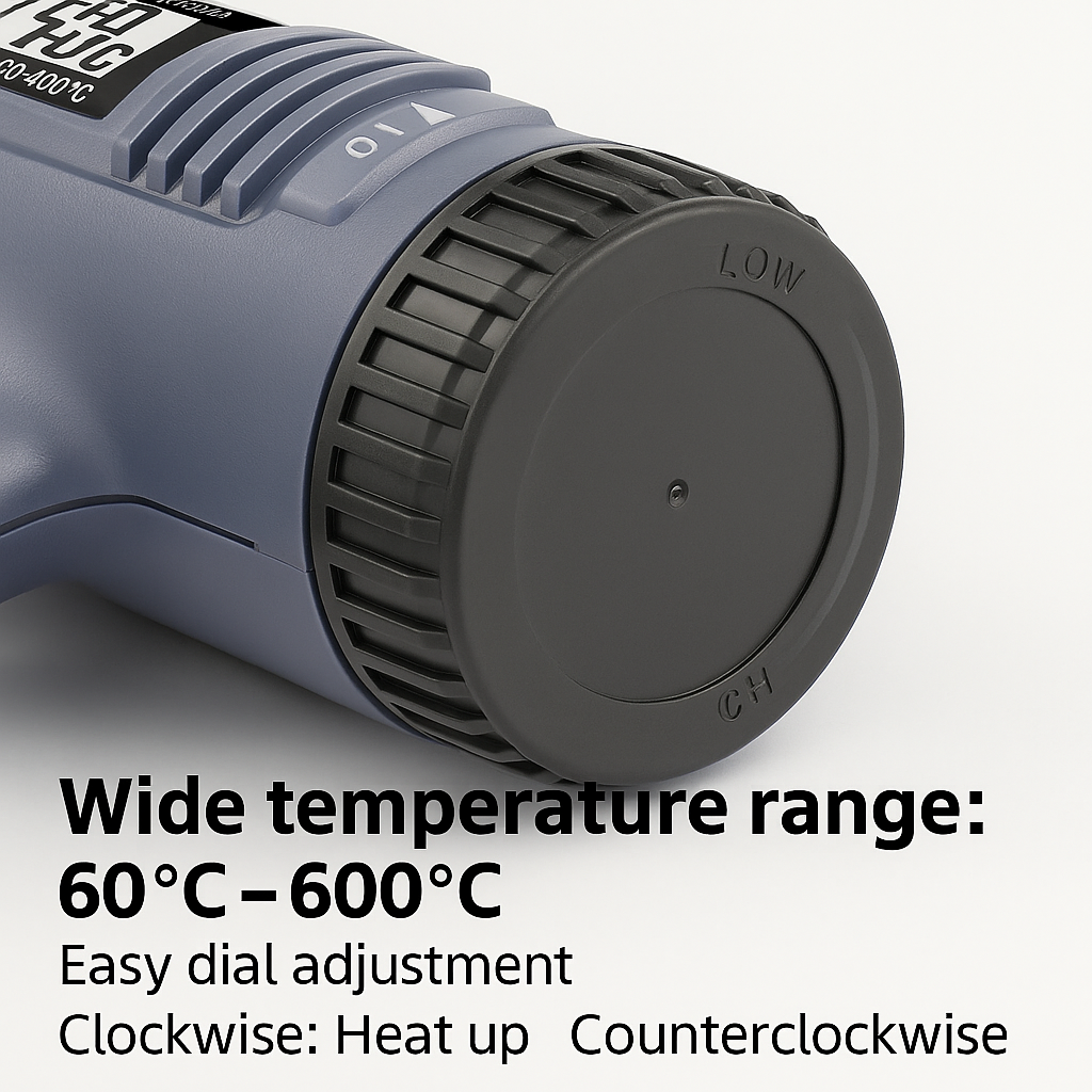 2000W industriel elektrisk varmepistol med digital LCD-skærm justerbar temperatur – ProTherm
