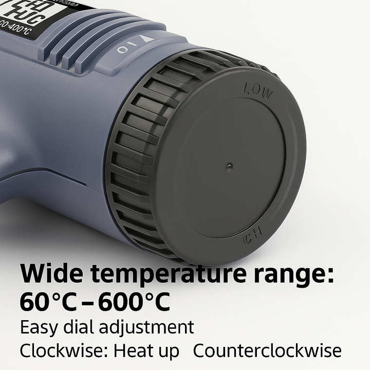 2000W industriel elektrisk varmepistol med digital LCD-skærm justerbar temperatur – ProTherm