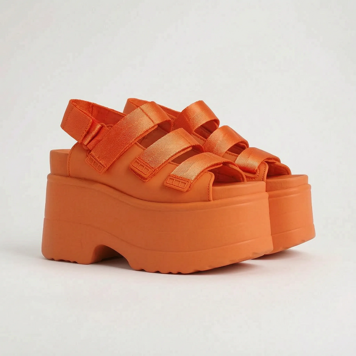 Chunky Retro-Plateausandaler - Ruby