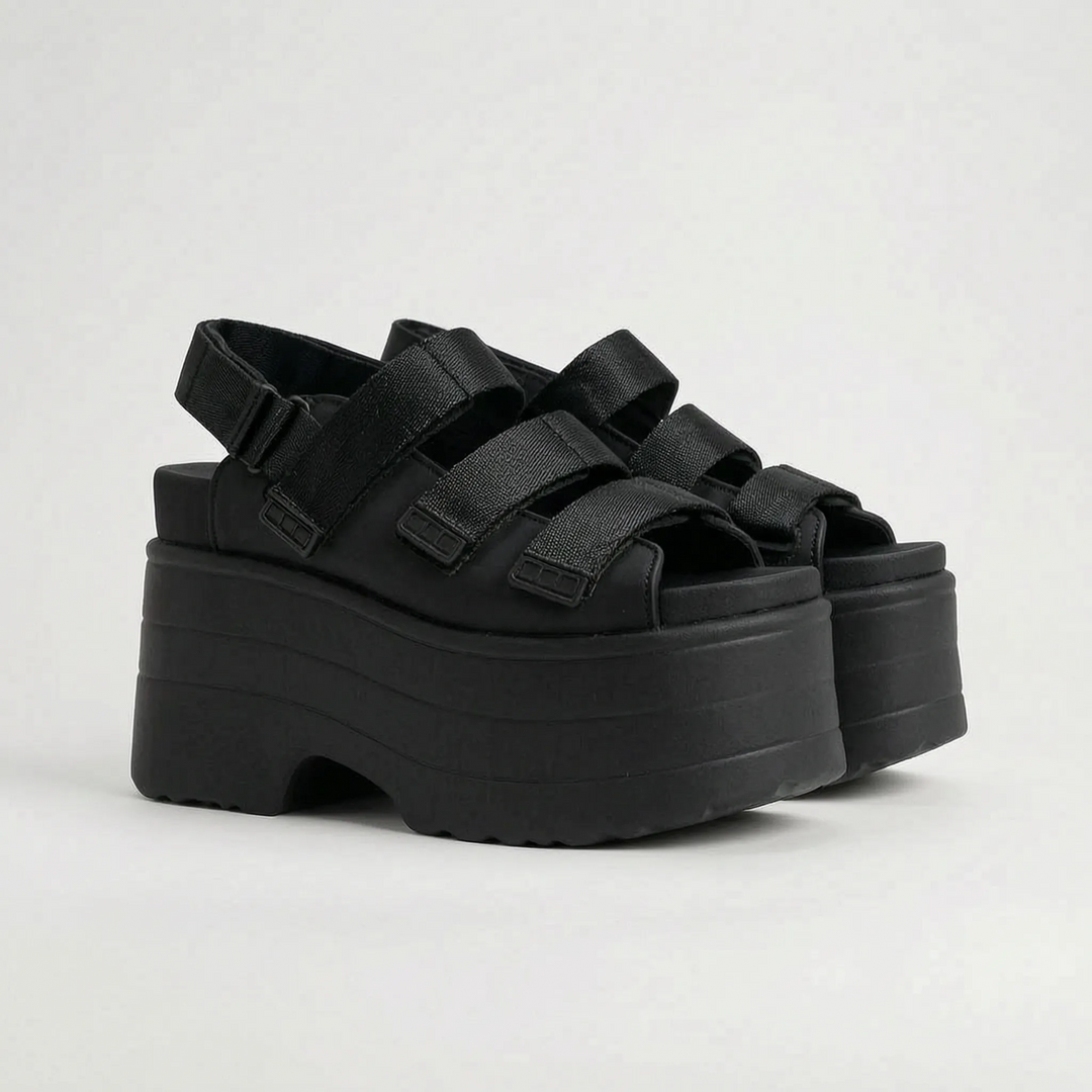 Chunky Retro-Plateausandaler - Ruby