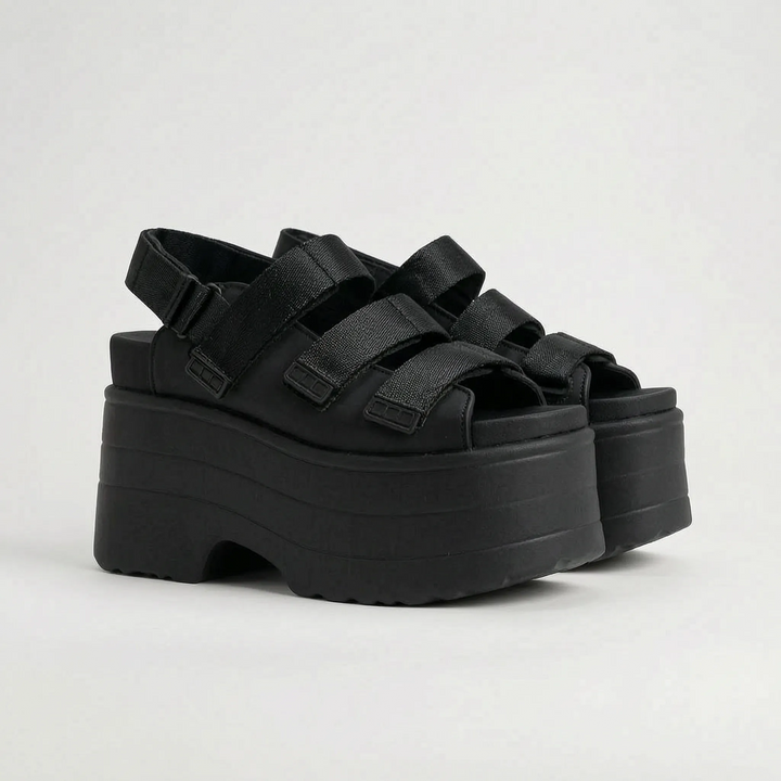 Chunky Retro-Plateausandaler - Ruby