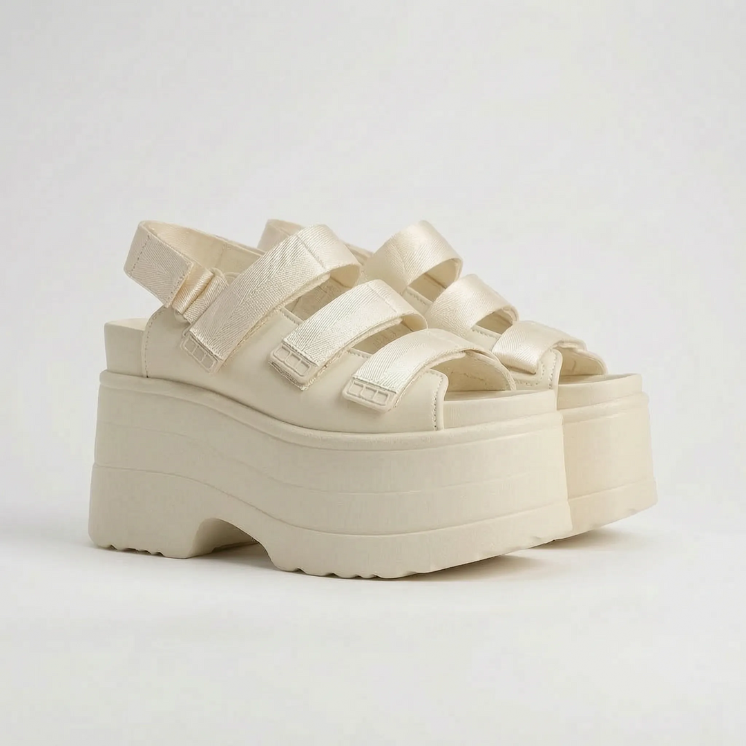 Chunky Retro-Plateausandaler - Ruby