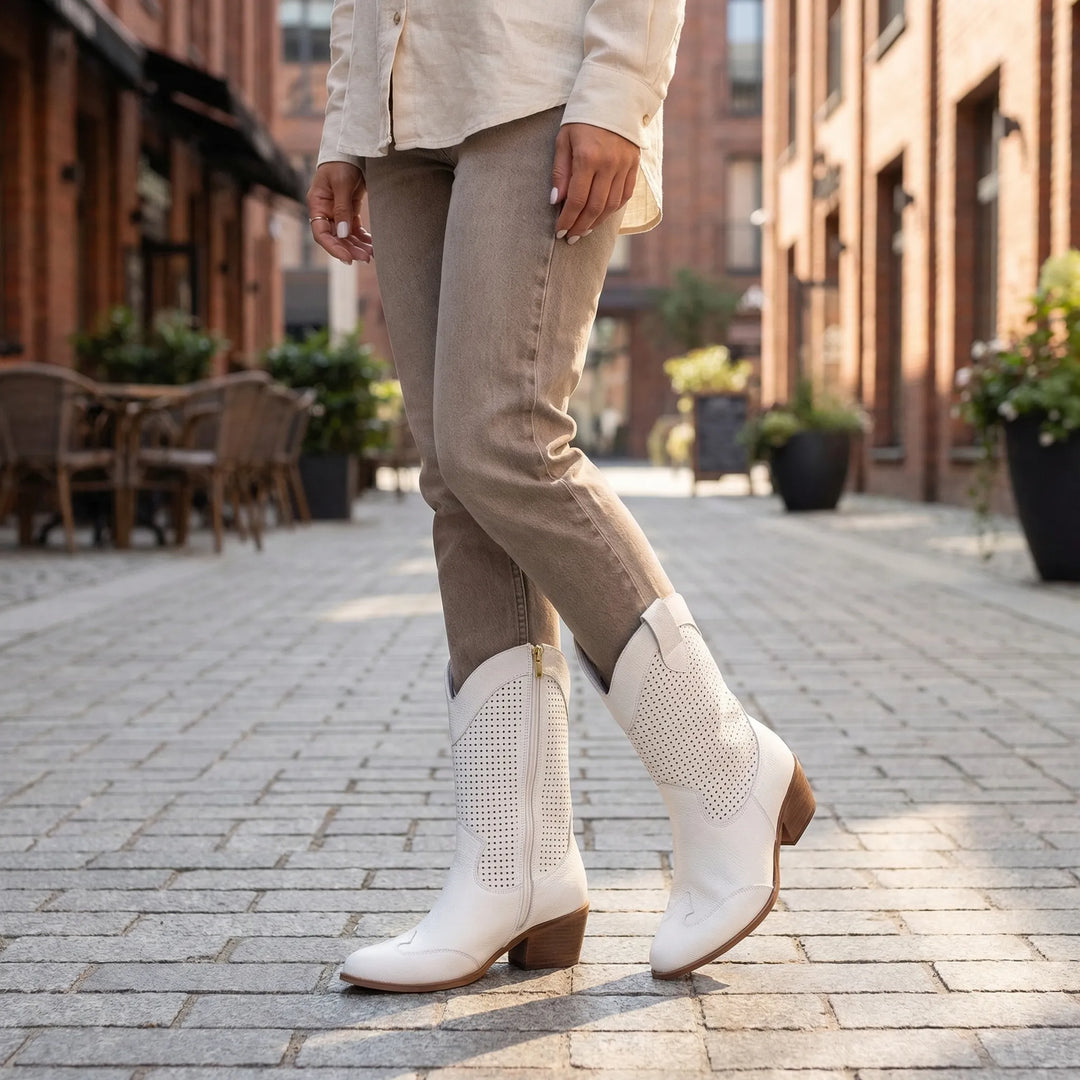 Classic Zip-Up Mid-Calf Fashion Boots - Patricia