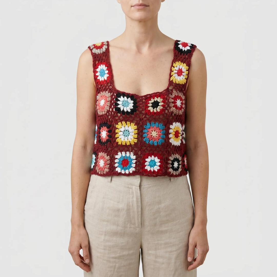 Crochet Sleeveless Crop Top -  Silvia