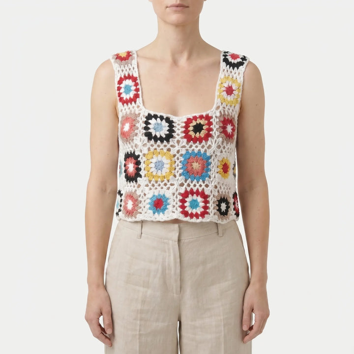 Crochet Sleeveless Crop Top -  Silvia